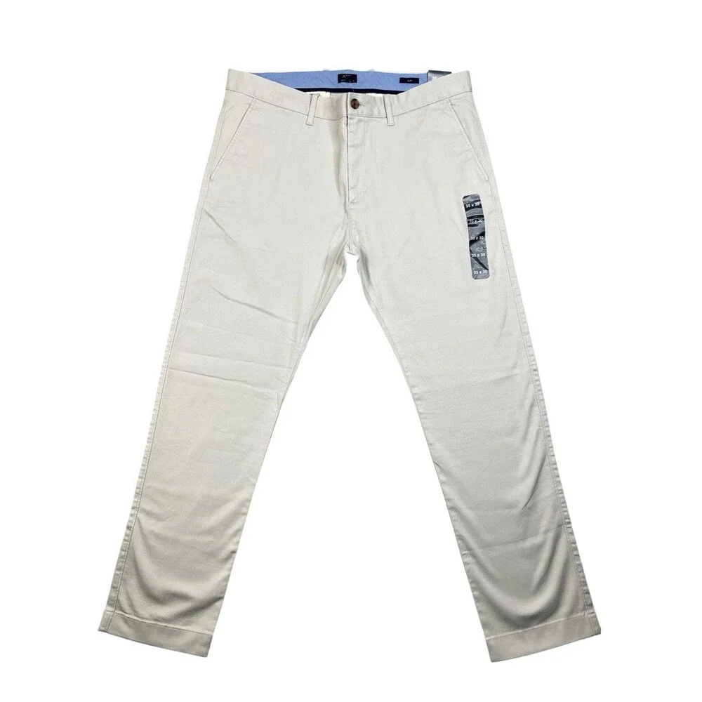 J Crew Chino Pants Mens 35x30 Gray Stone Slim Fit Original Cotton Stretch CO399